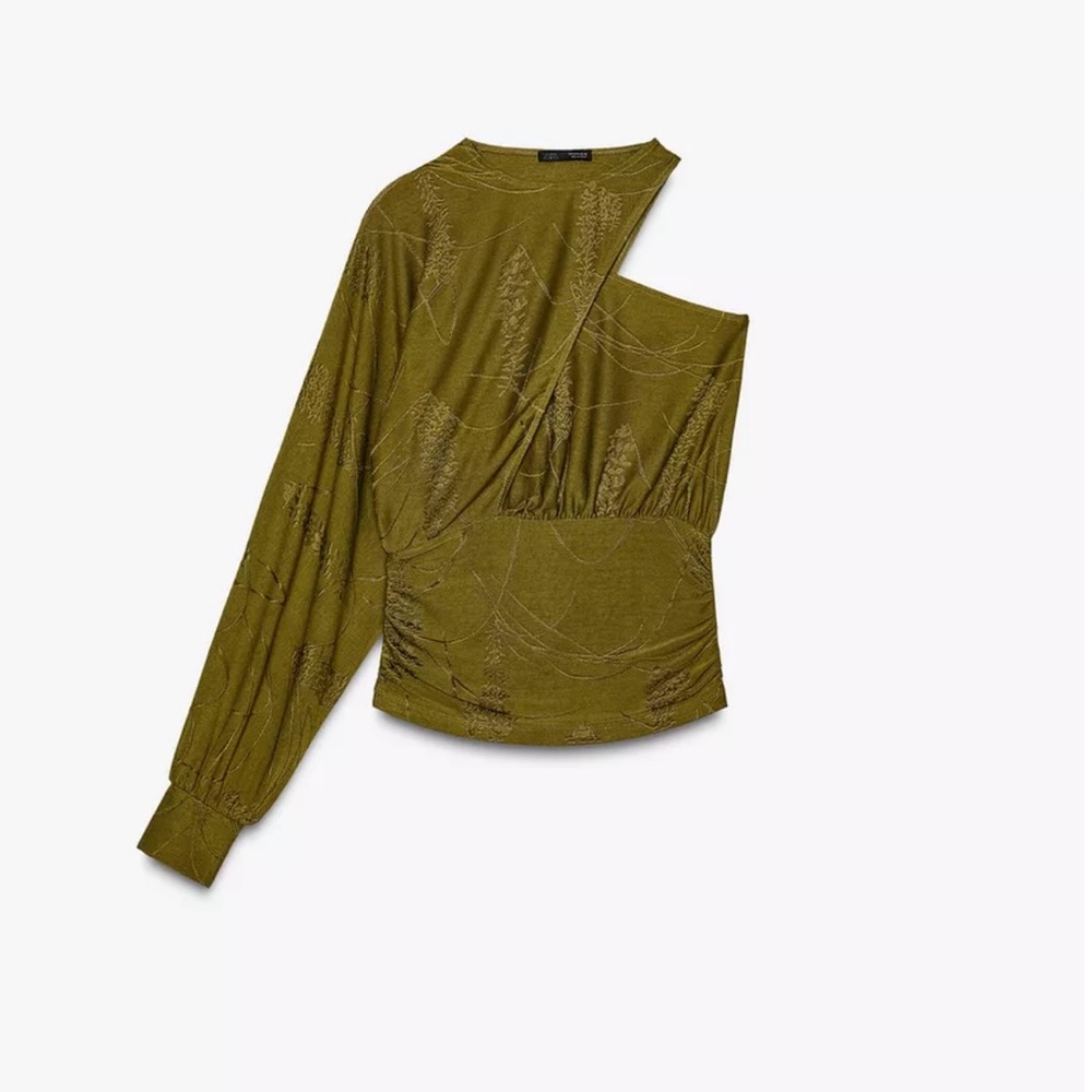 Zara ASYMMETRIC JACQUARD TOP